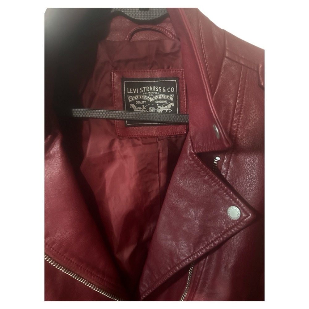 Levi Strauss & Co. Faux Leather Motorcycle Jacket,, Full Zip Retail $120 Size L - Picture 2 of 4